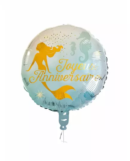 Ballon aluminium Joyeux Anniversaire sirène 45 cm