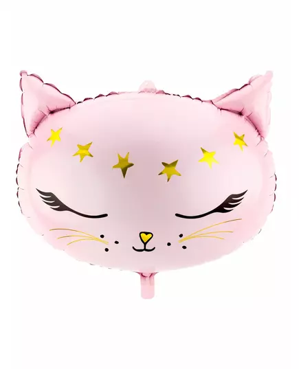 Ballon en aluminium chat rose 48 x 36 cm
