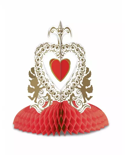 Vintage rood Valentijnsdag middelpunt 30 cm