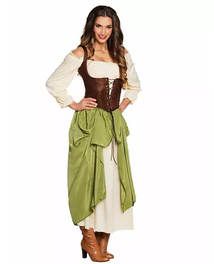 Middeleeuwse barvrouw kostuum, Maat: Small/Medium