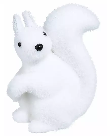 Witte eekhoorn decoratie 12 cm