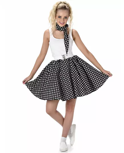Zwart 50's kostuum voor vrouwen, Maat: Small