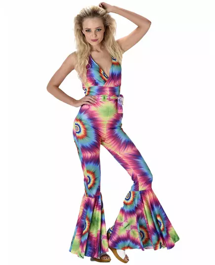 Psychedelisch hippie kostuum voor vrouwen, Maat: Small