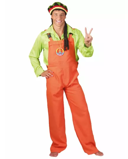 Déguisement combinaison orange fluo adulte, Taille: Large