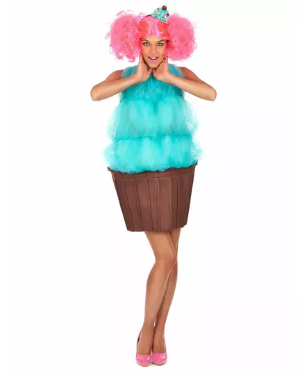 Turquoise cupcake kostuum voor vrouwen