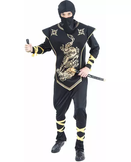 Déguisement ninja dragons dorés homme