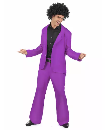 Déguisement disco violet adulte, Taille: Medium/Large