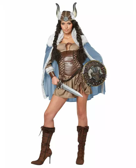 Sexy viking kostuum met cape voor dames, Maat: X-Large (44/46)