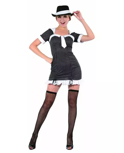 Déguisement Gansgter Femme, Taille: Small
