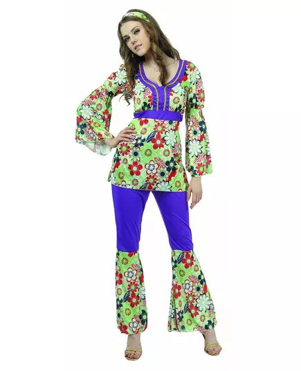 Bloemen hippie outfit voor dames