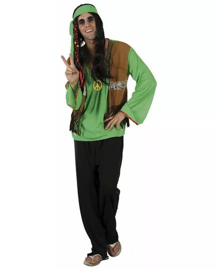 Déguisement hippie homme vert et noir