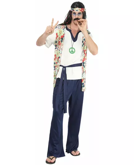 Déguisement hippie bleu homme