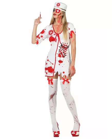 Déguisement infirmière ensanglantée femme Halloween, Taille: X-Small/Small