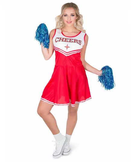 Déguisement pompom girl rouge CHEERS femme, Taille: Small