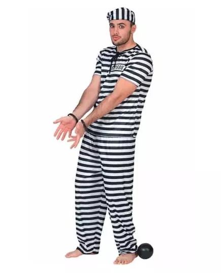 Déguisement prisonnier noir et blanc homme