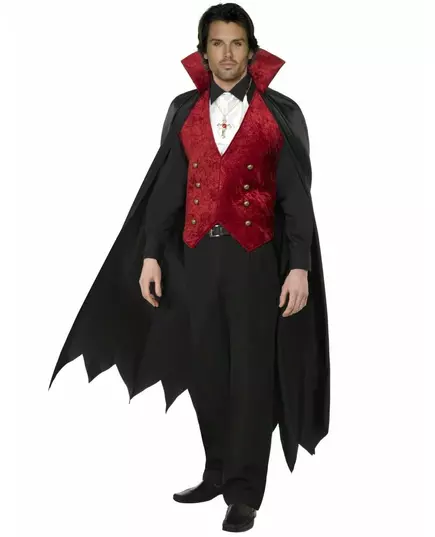 Déguisement vampire avec cape homme Halloween, Taille: Large