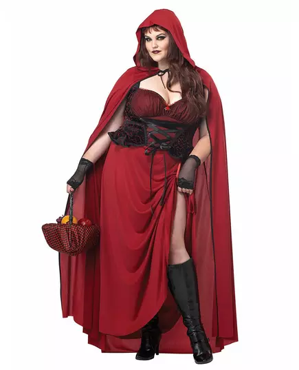 Gothic Roodkapje kostuum voor vrouwen - Grote Maten, Maat: XX-Large (46/48)