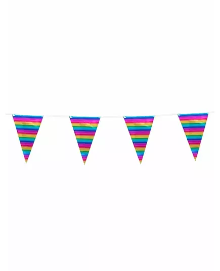 Guirlande à fanions métallique arc-en-ciel 10 m