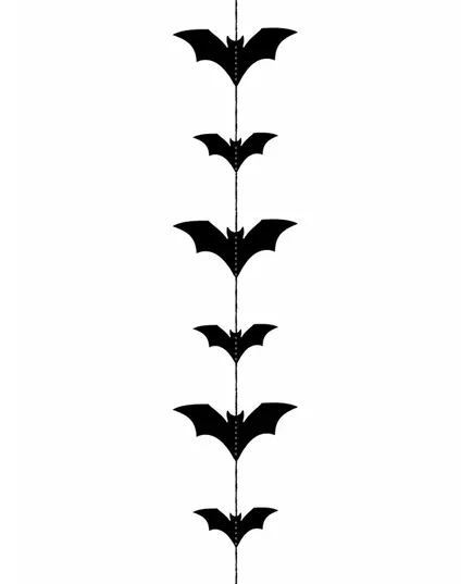 Zwarte vleermuis slinger 150 x 11 cm