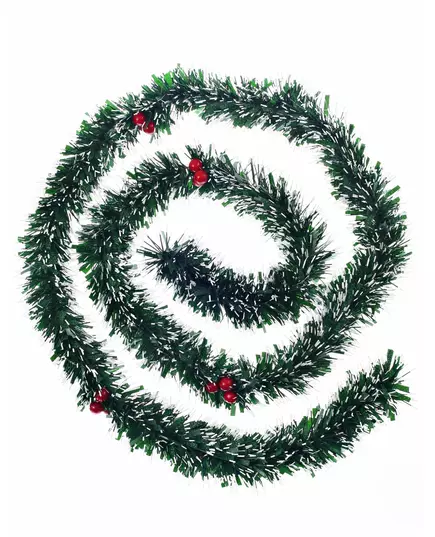 Guirlande de sapin enneigée avec baies 2 m