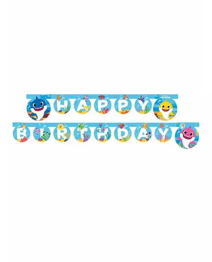 Guirlande en papier Happy Birthday Baby Shark™ 2 m