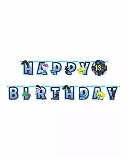 Aanpasbare Happy Birthday battle royale slinger 320 x 26 cm