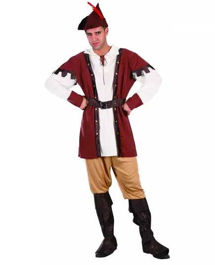 Bruin Robin Hood kostuum voor mannen, Maat: Medium