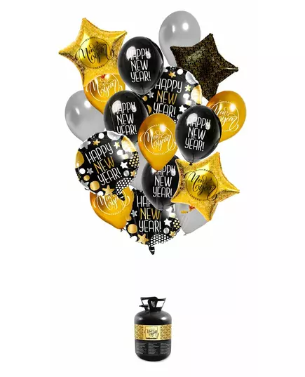 Kit bouquet de ballons avec hélium Happy New Year