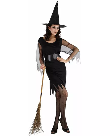 Déguisement sorcière manches en tulle femme Halloween