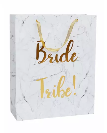 Sac cadeau marbre Bride Tribe EVJF 32 x 25 cm