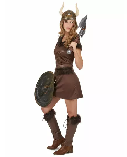 Déguisement Viking Sexy marron Femme, Taille: Small