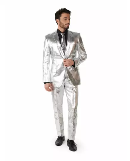 Costume Mr. Shiny Silver homme Opposuits™, Taille: Small (EU 44–46)