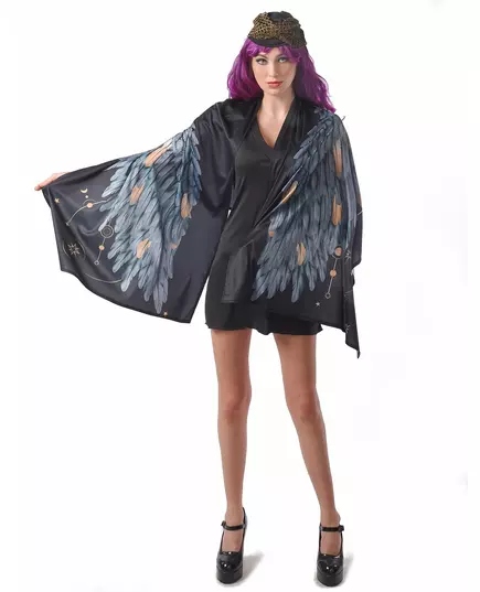 Déguisement Ailes d'ange poncho noir femme