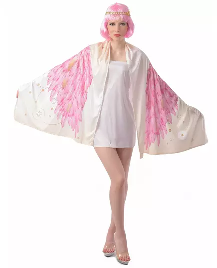 Déguisement Ailes d'ange poncho rose femme