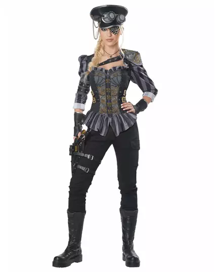 Déguisement capitaine steampunk luxe femme, Taille: Large (42/44)