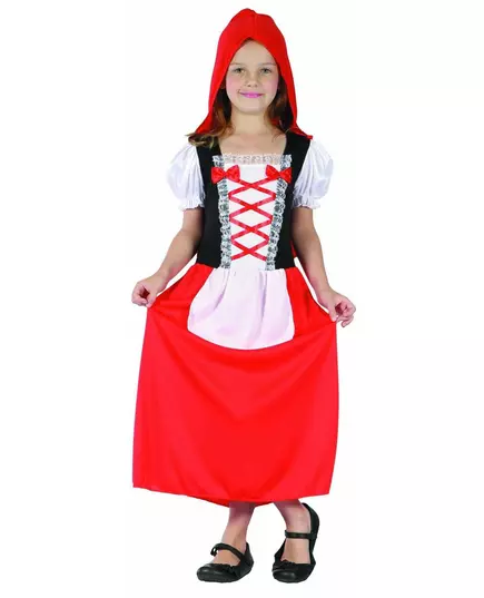 Déguisement chaperon rouge long fille, Taille: 4–6 ans (110–120 cm)