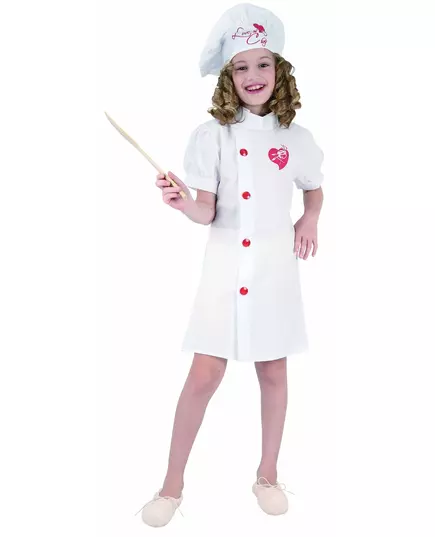 Déguisement chef cuisinier fille, Taille: 4–6 ans(110–120 cm)