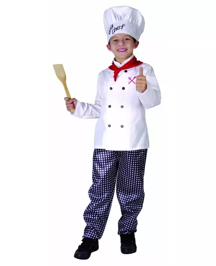 Big chef kok kostuum voor kinderen, Maat: 4–6 jaar(110–120 cm)