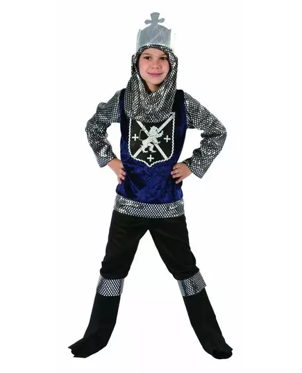 Déguisement chevalier bleu nuit garçon, Taille: 4–6 ans (110–120 cm)