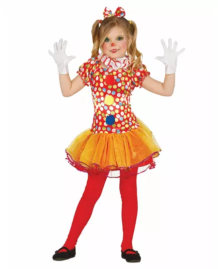Déguisement clown multicolore avec tutu fille, Taille: 3-4 ans
