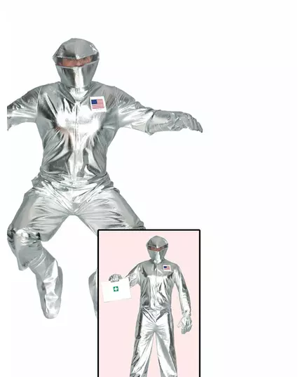 Déguisement astronaute argenté adulte