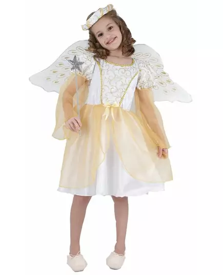 Déguisement ange blanc et doré fille, Taille: 4–6 ans (110–120 cm)