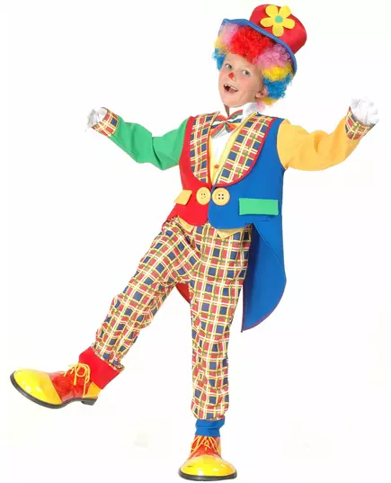 Déguisement clown joyeux enfant, Taille: 4–6 ans (110–120 cm)