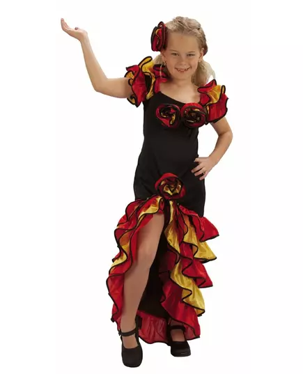 Déguisement danseuse espagnole fille, Taille: 7–9 ans (120–130 cm)