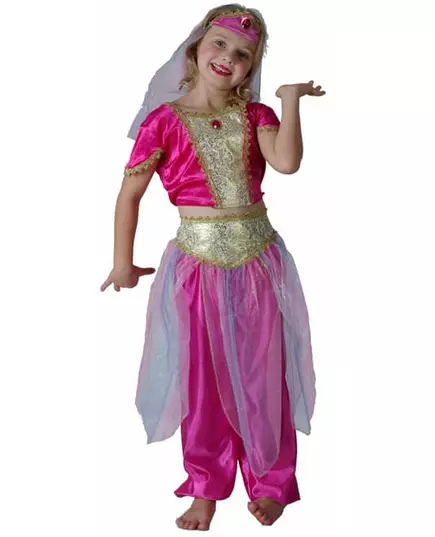 Déguisement danseuse orientale rose fille, Taille: 4–6 ans (110–120 cm)