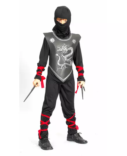 Ninja draak kostuum voor kinderen, Maat: 4–6 jaar (110–120 cm)