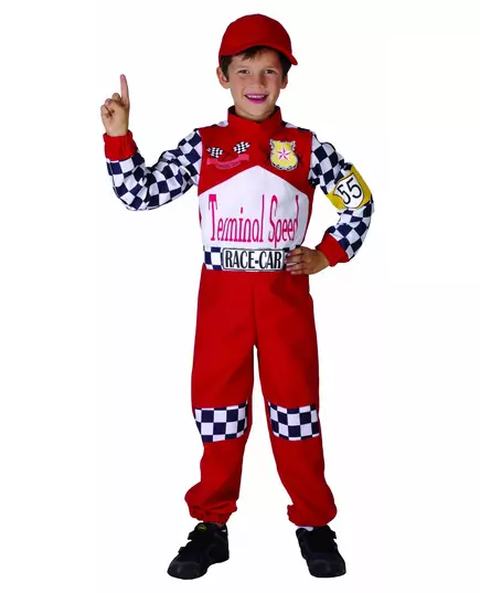 Formule 1 coureur outfit voor kinderen, Maat: 4–6 jaar (110–120 cm)