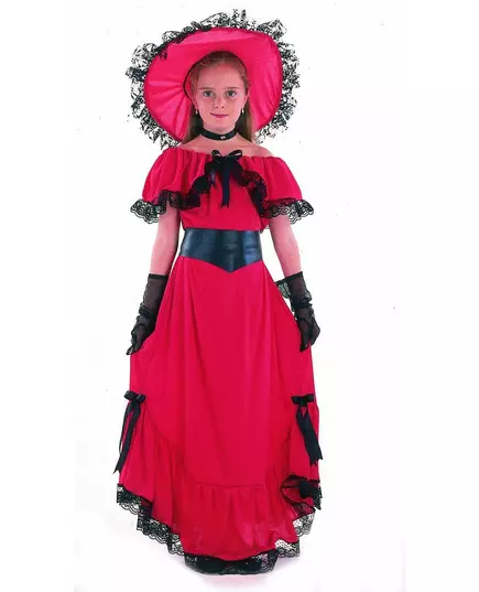 Déguisement Scarlett rouge fille, Taille: 4–6 ans (110–120 cm)