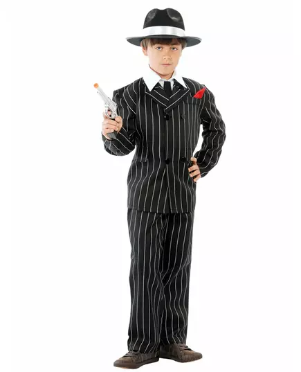 Déguisement gangster années 30 garçon, Taille: 5–6 ans (110–115 cm)