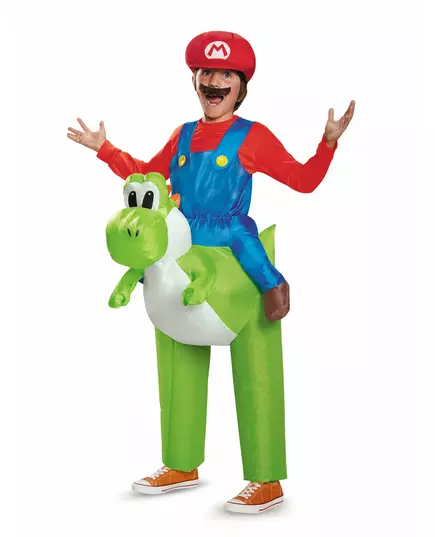 Opblaasbaar Nintendo® Mario op Yoshi kostuum voor kinderen